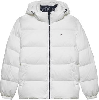 Tommy Jeans Waterafstotende Gewatteerde Jas met Capuchon - Heren - Gewatteerde jassen - Wit - M - Polyester - Jassen