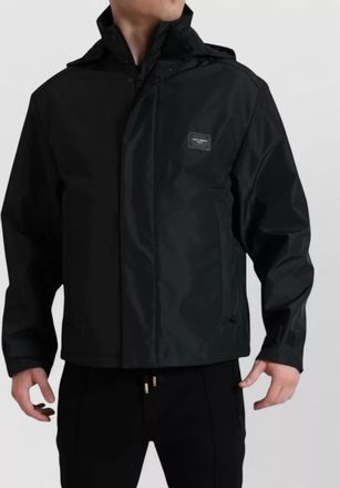 Dolce & Gabbana hooded logo-plaque raincoat