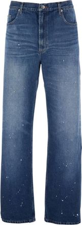 A.P.C. Blue Paint Effect Relaxed Jeans