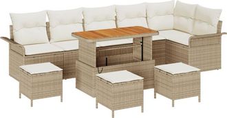 vidaXL Vidaxl - Garden Sofa Set 10 pcs Beige, Cream 110 x 55 x 71 cm
