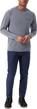 G.H. Bass & Co. Bass Outdoor T-Shirt Men Blue Ribbed Crew Neck Long Sleeve Utility UPS1284