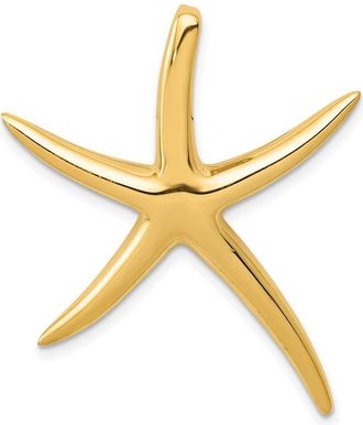 Diamond2Deal 14k Yellow Gold Large Polished Starfish Omega Slide