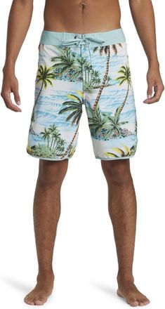 Quiksilver Boardshorts QUIKSILVER Highline Scallop 19, Herren, Gr. 28(XS), blau (aquifer), Obermaterial:88% Microfaser, 12% Elasthan;, Hosen Boardshorts