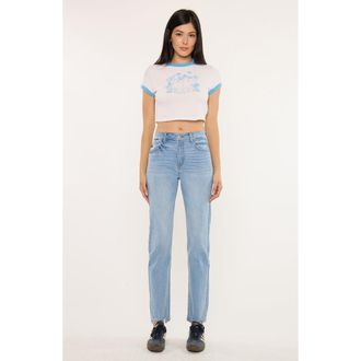 Kancan Breanne Essentials High Rise Straight Jeans in Medium Wash at Nordstrom, Size 31