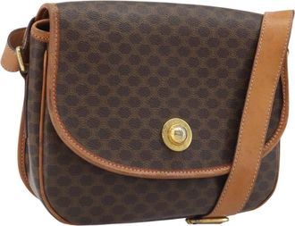 Celine Vintage Macadam Canvas Brown Canvas Backpack Bag (Pre-Owned)
