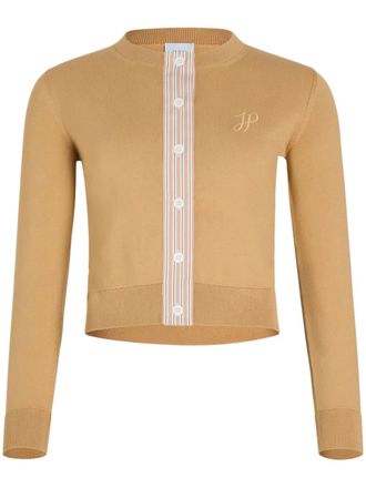 Patou JP monogram cotton cardigan - women - Organic Cotton - S - Neutrals