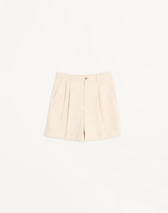 Valentino Bermuda In Canvas Di Cotone Con Risvolto Uomo SHELL 44