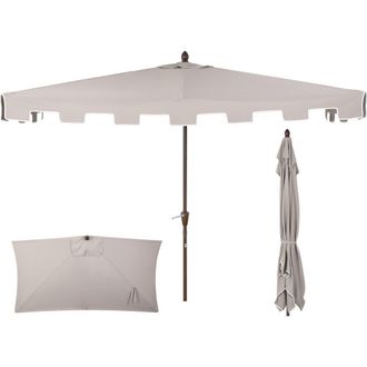 Jonathan Y Designs Sidney 9 ft. Classic MidCentury Rectangular Half Market Patio Umbrella with Crank, Wind Vent and UV Protection in Gray at Nordstrom