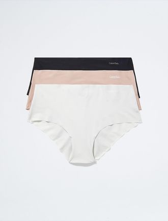 Calvin Klein Womens Invisibles 3-Pack Hipster - Multi - XS