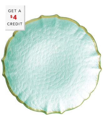 Vietri Viva By Vietri Baroque Glass Aqua Service Plate/Chargerte/Charger With $5 Credit
