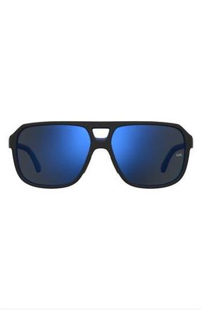 Under Armour Cruise 61mm Pilot Sunglasses in Matte Black Blue at Nordstrom Rack