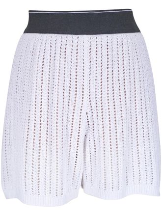 Brunello Cucinelli Openwork katoenen shorts - Wit