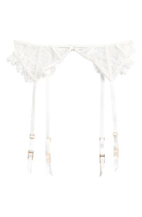 Etam Beloved Lace Garter Belt in White at Nordstrom, Size Small