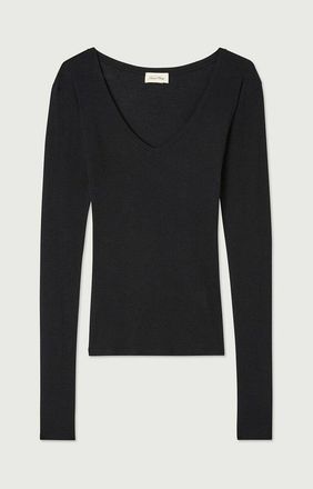 American Vintage T-shirt met lange mouwen en V-hals MASSACHUSETTS