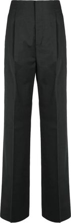 Alberta Ferretti Wijde Zwarte Wollen Broek - Dames - Wijde Broeken - Zwart - XS - Wol - Broeken