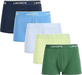 Lacoste 5-Pack Logo Trunks Mens Underwear Blue/Green : XL (EUR 7), Cotton/Elastane
