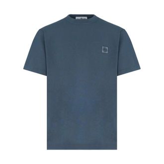 Stone Island Patch Logo T-Shirt - male - Stone Island - T-Shirts - Blue - L - Tops