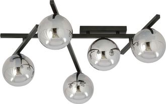 Wonderlamp Plafón de techo 5 luces negro y gris con posición modificable