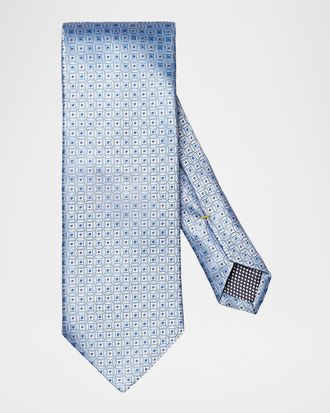 Eton Men & apos;s Tonal Geometric Medallion Silk Tie