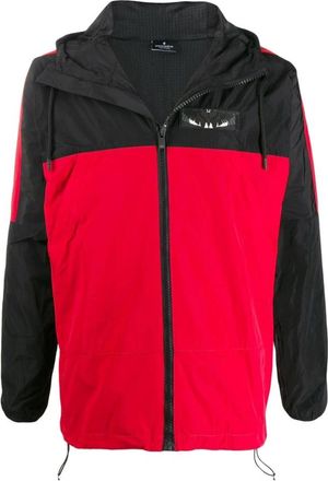 Marcelo Burlon Red Multi Patch Stijlvolle Fashion Jas - Heren - Zomerjassen - Rood - S - Jassen