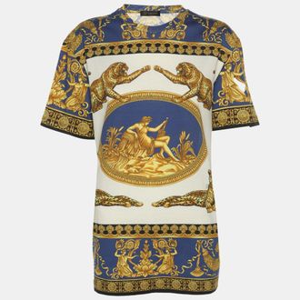Versace Multicolor Baroque Inspired Panther Print Jersey T-Shirt