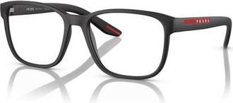 Prada 55mm Rectangle optical glasses in Black at Nordstrom