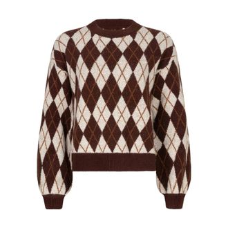 Ydence Ydence - Delilah Pullover - Dames - Truien - Bruin - Maat: M Nylon
