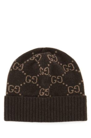 Gucci Brown Logo Beanie Hat