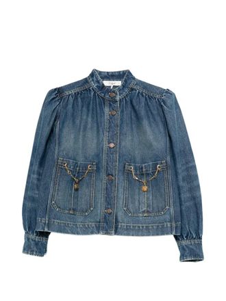 Chlo&eacute; Squared Fit Front Pockets Denim Jacket