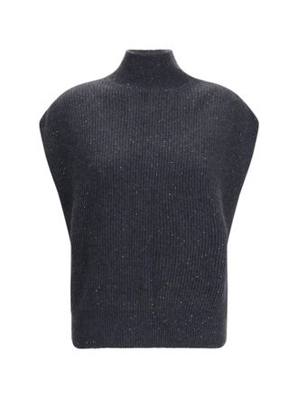 Fabiana Filippi Sleeveless Wool Sweater With Sequins