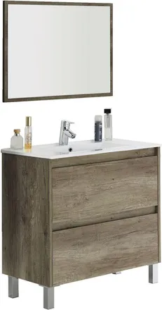 For&eacute;s Mueble Dakota 2 Cajones 1 Espejo Ancho 80