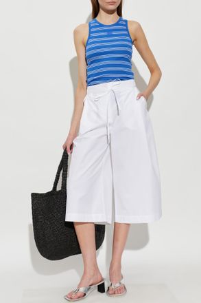 Ganni Top With A Striped Pattern, Womens, Blue
