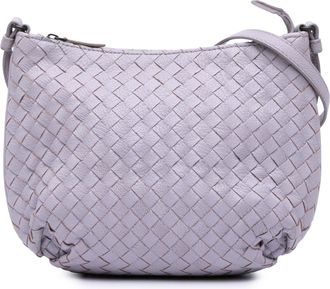 Bottega Veneta Pre-owned Womens Woven Leather Shoulder Bag - Silver - One Size