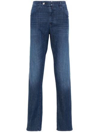 Incotex Jeans affusolati con applicazione - Blu