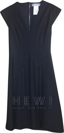 Sportmax Pleated Black Sleeveless Dress Size S