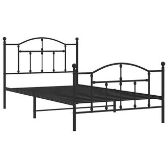 Berkfield Home Metal Bed Frame with Headboard & Footboard Black 100x200 cm