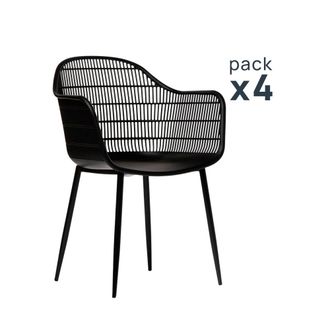 Klast Packs 4 sillas polipropileno negro 62 x 86 cm