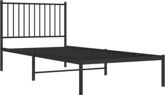vidaXL Estructura cama sin colchón con cabecero metal negro 90x200 cm Vidaxl