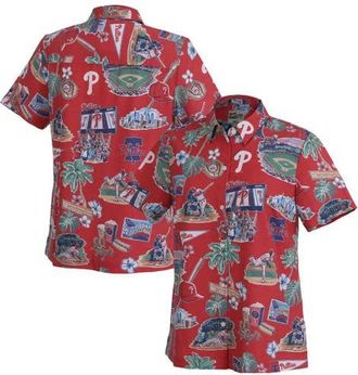 Reyn Spooner Womens Reyn Spooner Red Philadelphia Phillies Scenic Button-Up Top at Nordstrom, Size X-Large