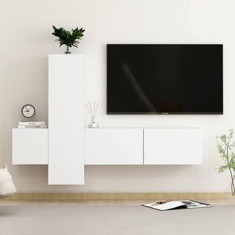 Berkfield Home 3 Piece TV Cabinet Set White Engineered Wood