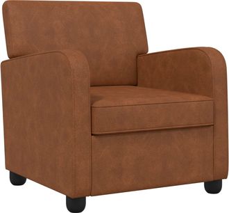 vidaXL Sill&oacute;n Marr&oacute;n Antiguo Cuero Sint&eacute;tico Vidaxl