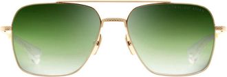 Dita Eyewear Flight-Seven Rectangular Dark Lenses with Gold Metal Frame