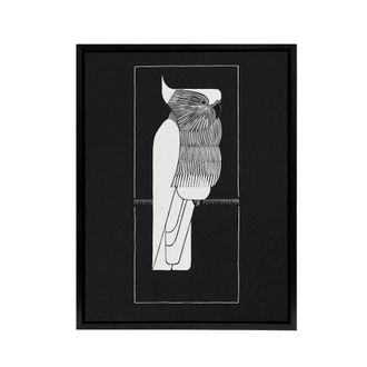 Artery8 Sulphur Crested Cockatoo Parrot De Mesquita Framed Canvas Wall Art in Black | Size: W24 x H32