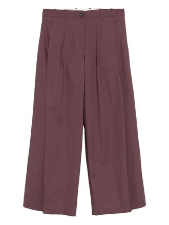 Nine In The Morning pleat-detailing trousers - women - Silk/Elastane/Cotton - 28 - Red