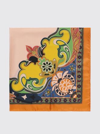 Etro Foulard quadrato in seta con stampa Paisley e astratta