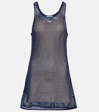 Prada Cotton mesh minidress