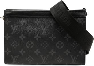 Louis Vuitton Black Monogram Eclipse Pvc Leather Pouch Shoulder Bag (Pre-Owned)