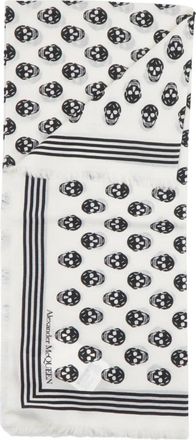 Alexander McQueen Skull Scarf - Dames - Wintersjaals - Wit - ONE Size - Wol - Accessoires