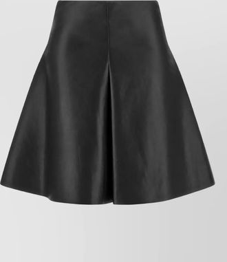 Nude leather a-line skirt