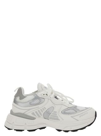 Axel Arigato Marathon Ghost Runner White Low Top Sneakers With Reflectivce Details In Leather Blend Woman